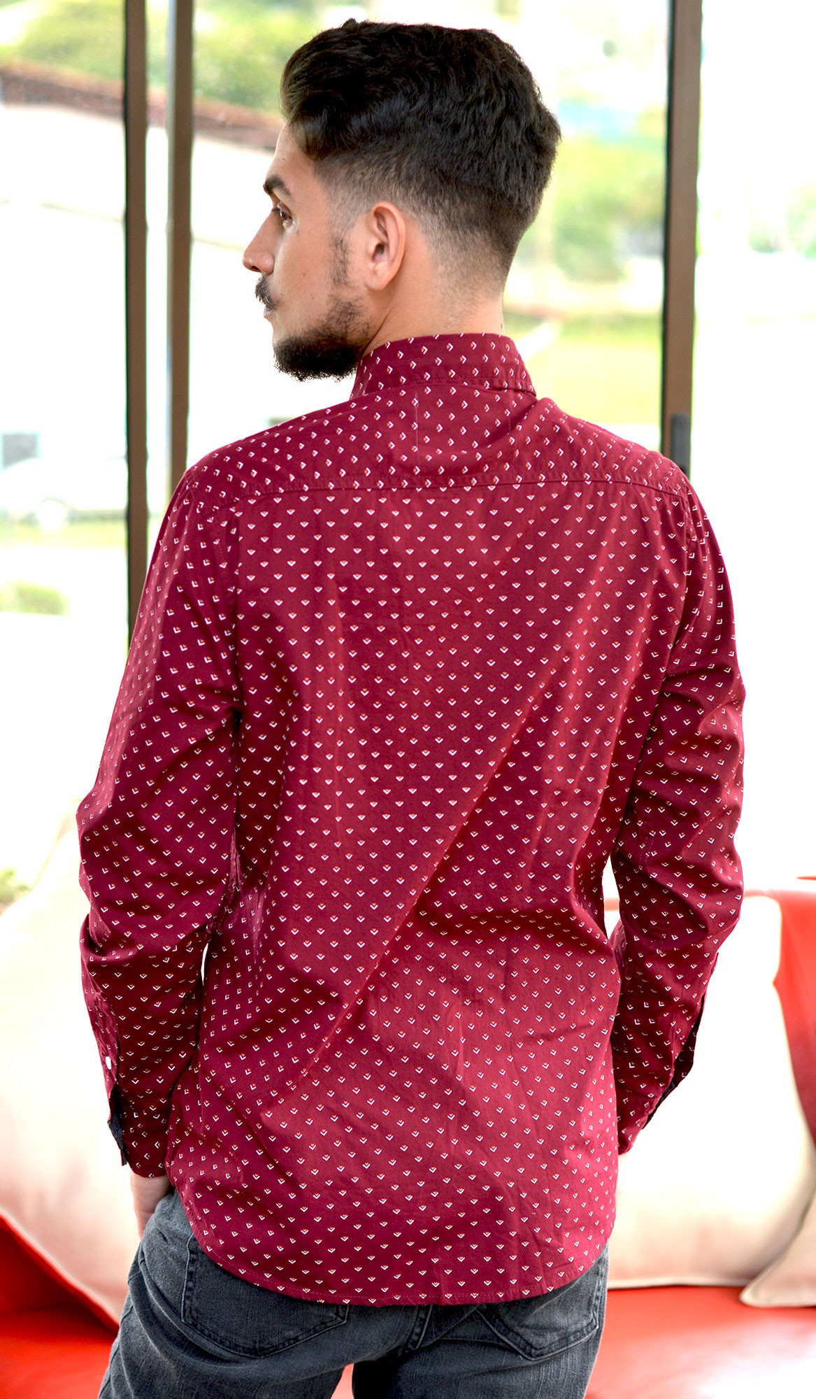 Camisa de sales vestir guinda