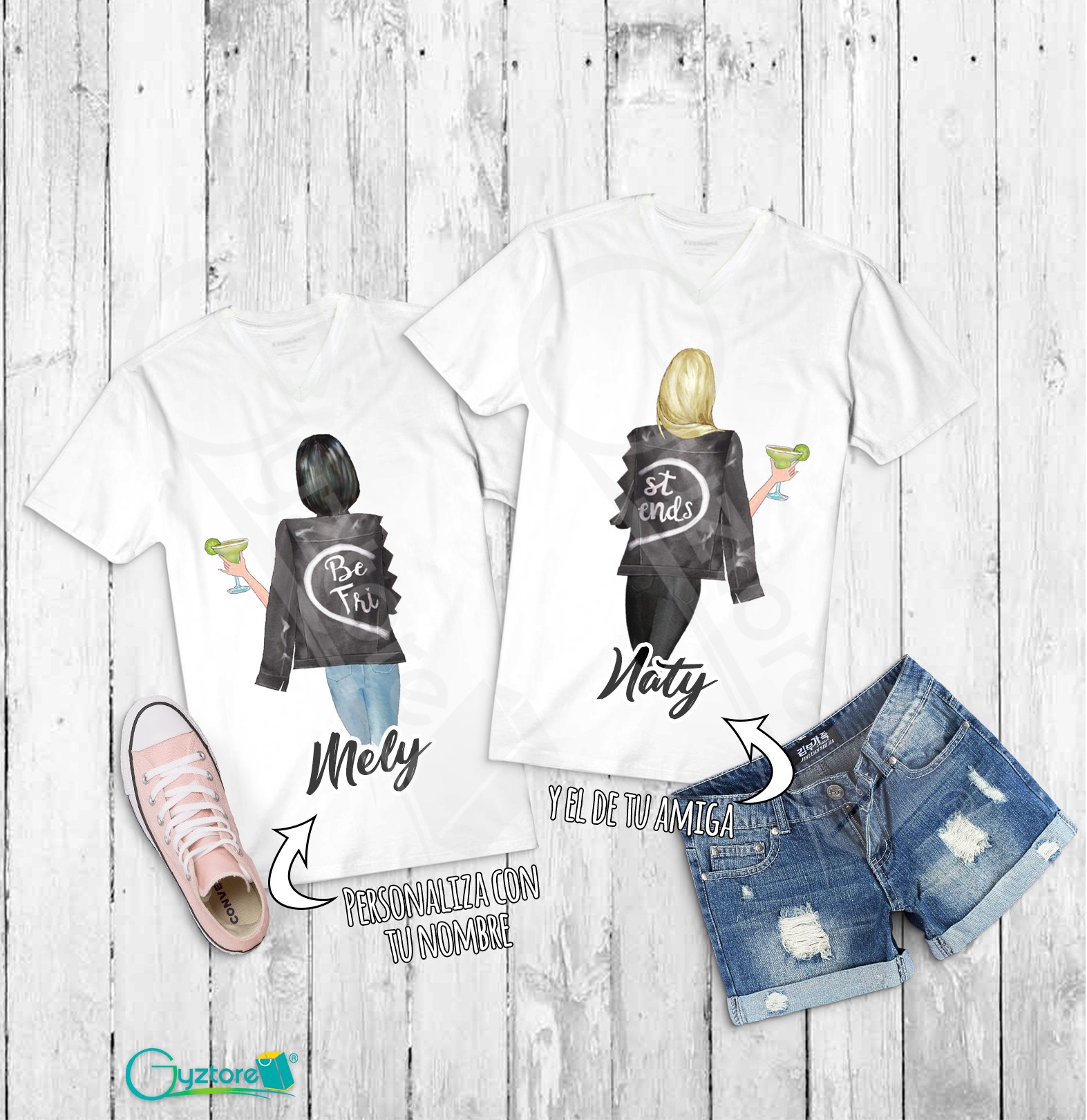 Camisetas personalizables de Best Friends