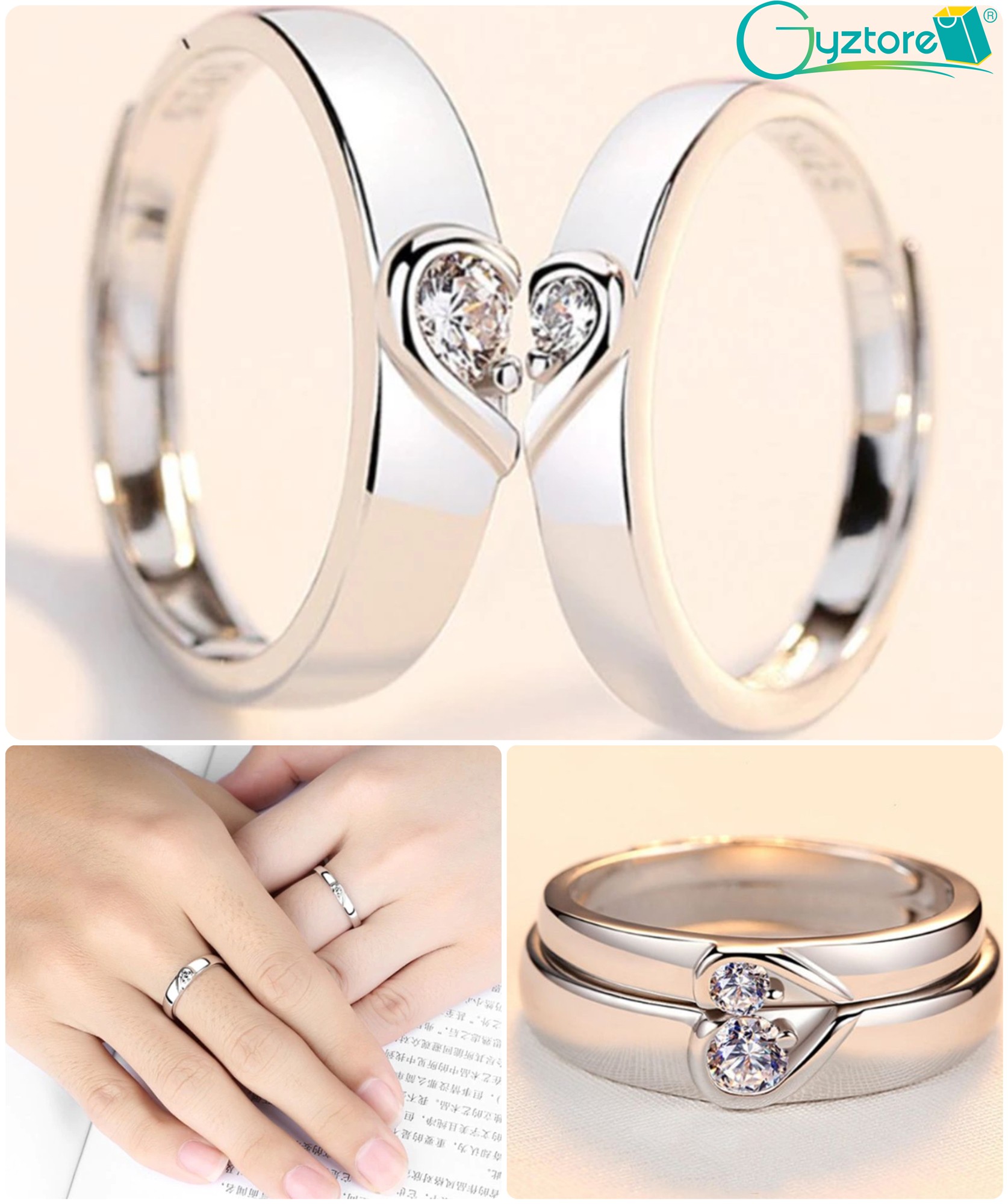 Anillos de promesa dise o coraz n