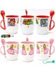 Tazas con cuchara diseño de Mario Bros