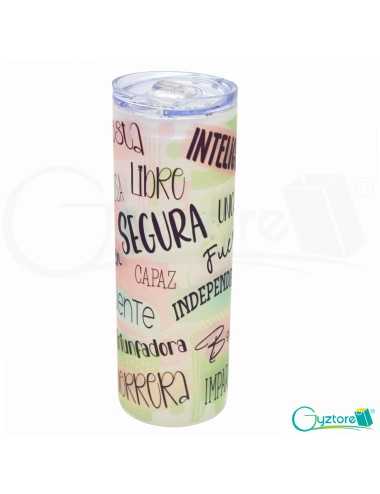 Botella Tumbler de vidrio glaseado "Mujer"