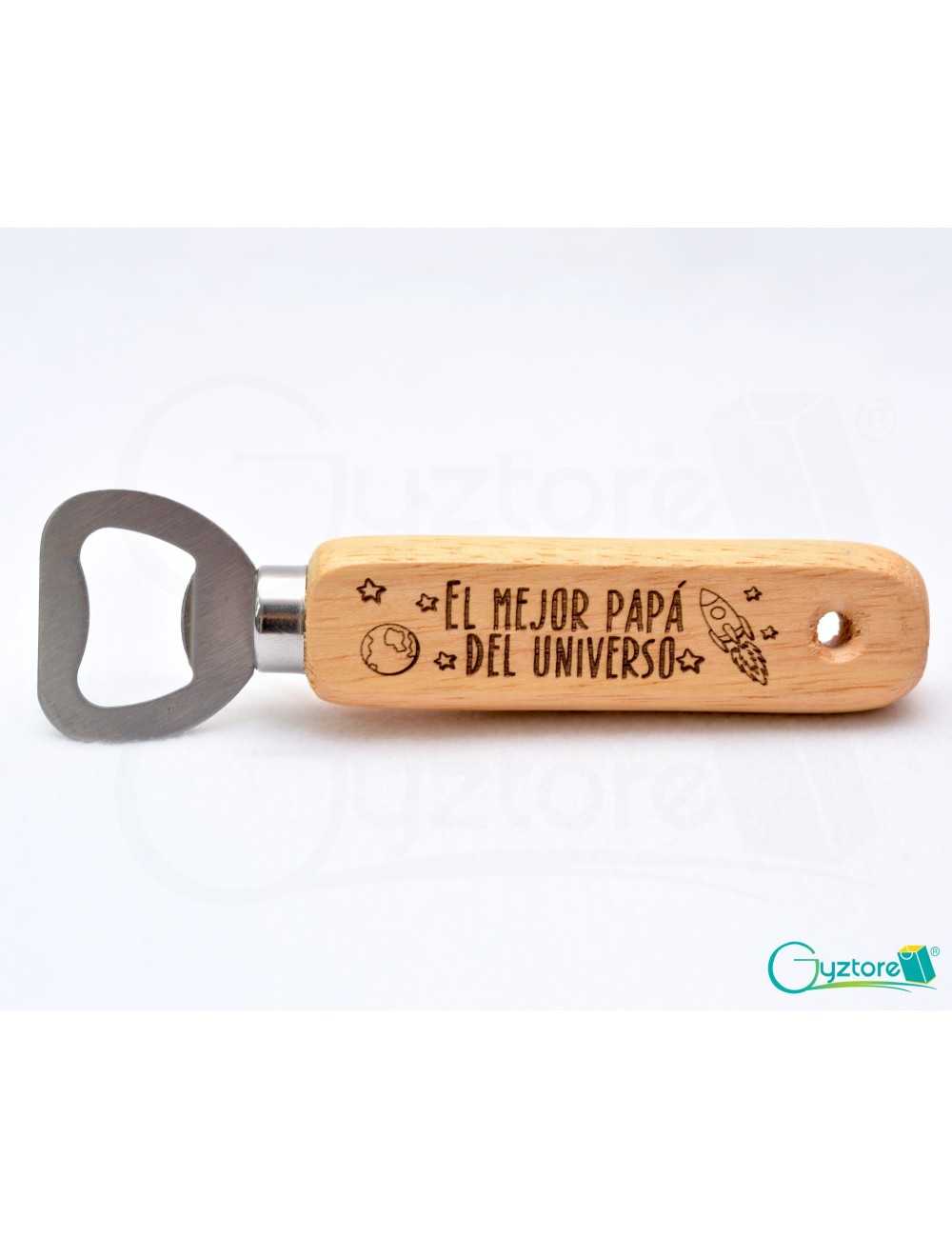Llavero destapador de madera “El Mejor papá del universo”