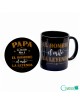 Combo para papá: Posavasos + taza negra "Papá, La Leyenda"