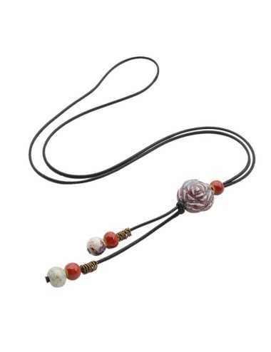 Collar Tassel con beads de ceramica