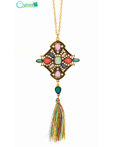 Collar Tassel con dije de cristales