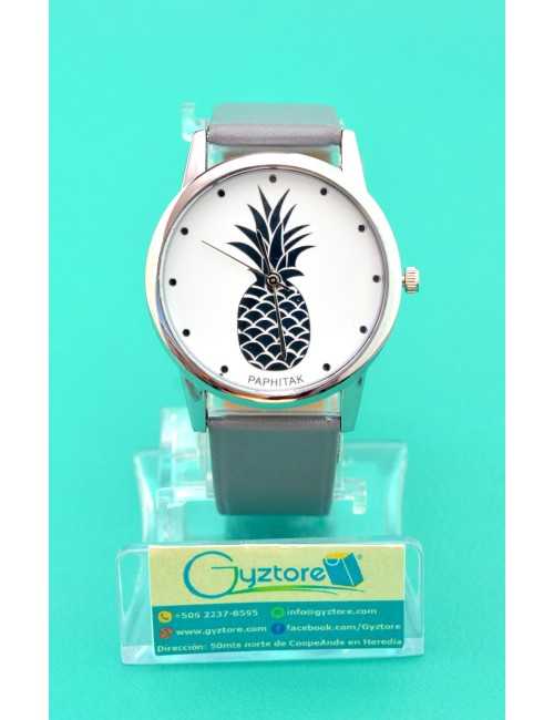 Reloj Fondo de Piña Plateada Reloj Fondo de Piña Plateada