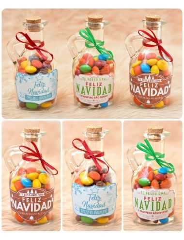 Botellitas Navideñas rellenas de chocolates