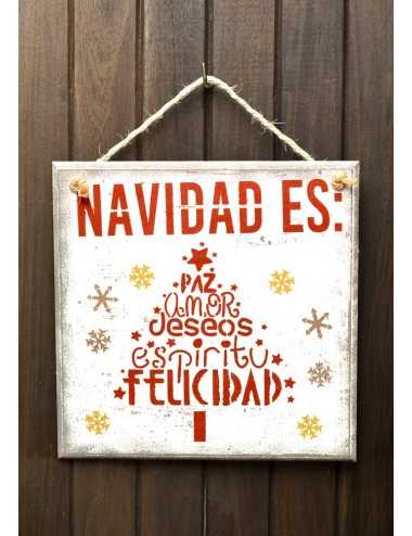Cuadro artesanal "Navidad es"