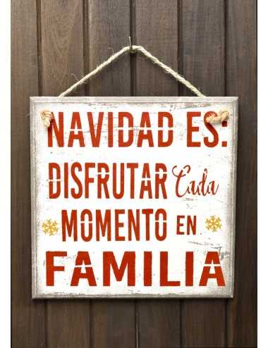 Cuadro artesanal "Te deseamos una Feliz Navidad"