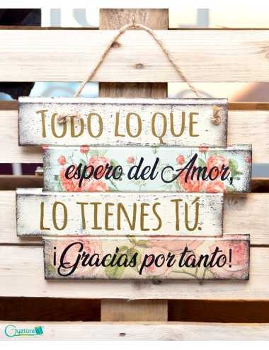 Cuadro artesanal "Todo lo que espero del amor"