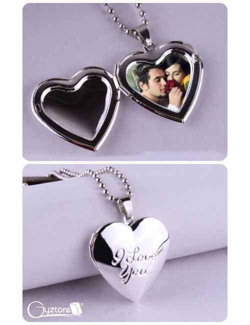Collar relicario de corazón y frase I love you Collar relicario de corazón y frase I love you