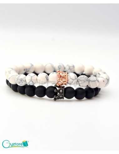 Pulseras para parejas dije de corona "No importa donde"