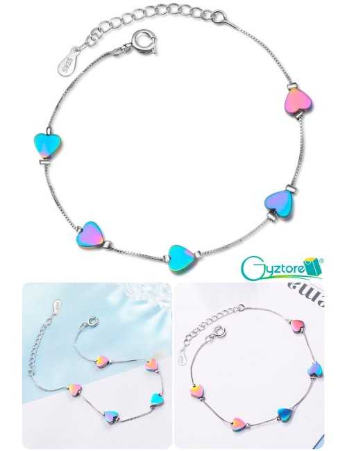 Pulsera de corazones tornasol Pulsera de corazones tornasol