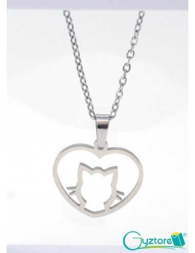Collar acero diseño de Gato