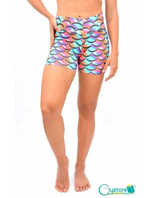 Licras cortas supplex diseño Sirena turquesa Licras cortas supplex diseño Sirena turquesa