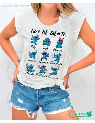 Blusa gris diseño de Stitch