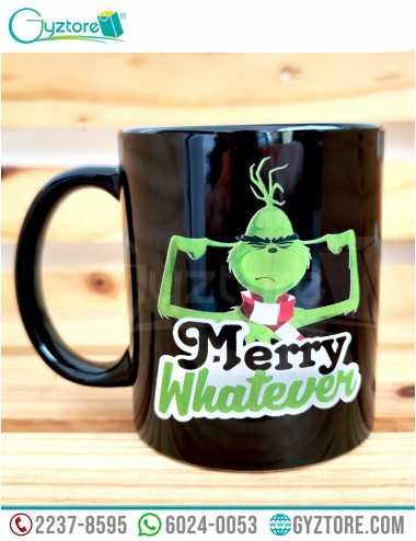 Taza negra diseño del Grich "Merry Whatever"