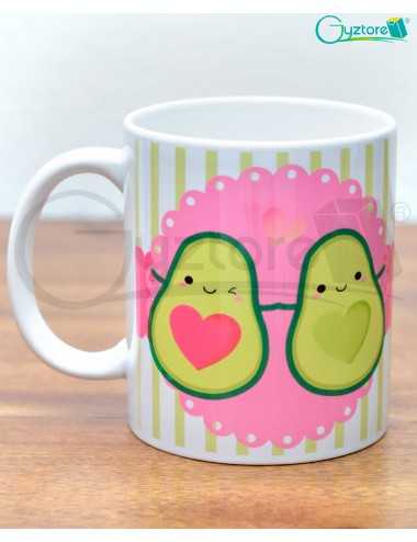 Taza para parejas diseño Aguacate, "Tú me completas"