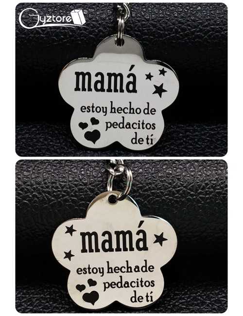 Llavero acero inoxidable para mamá “Pedacitos de ti” Llavero acero inoxidable para mamá “Pedacitos de ti”