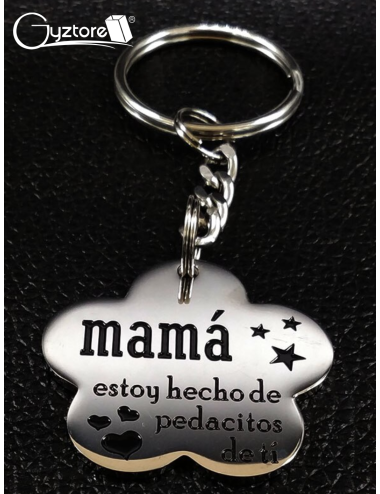 Llavero acero inoxidable para mamá “Pedacitos de ti”