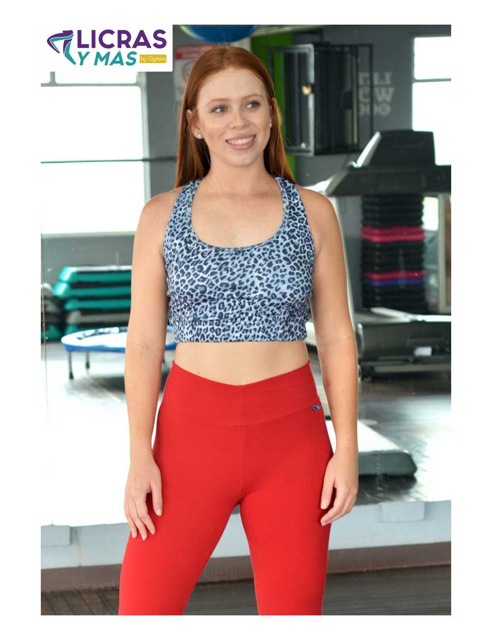 Croptop olimpico diseño Animal Print Gris