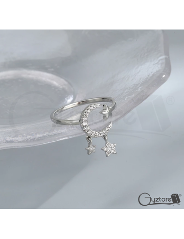 Anillo plata 925 luna y...