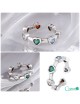 anillo ajustable diseño de corazones de colores, plata 925