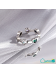 anillo ajustable diseño de corazones de colores, plata 925