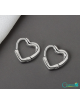 Aretes Huggies diseño de corazón, plata 925