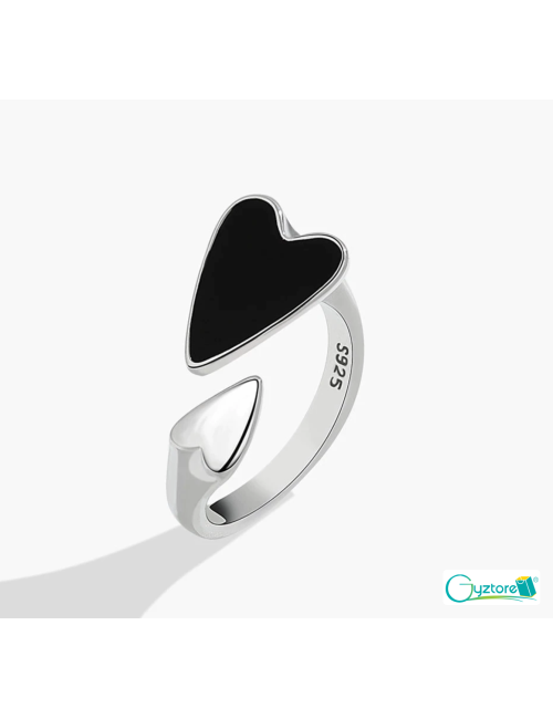 Anillo ajustable 2 corazones plata 925