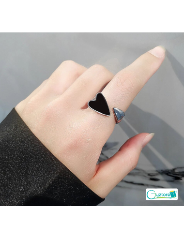 Anillo ajustable 2 corazones plata 925