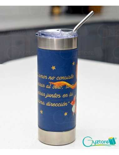 Botella "El Principito" revestimiento de cuero PU